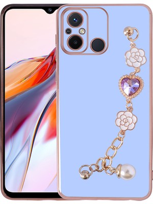 Heptek İletişim Xiaomi Redmi 12C Kılıf Çiçek Desenli Askılı Tutamaçlı Kamera Korumalı Kapak (Taka)