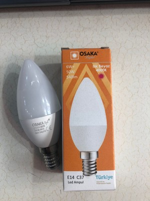 Osaka 3 Adet Osaka LED Mum Ampül  E14 6W=50W   540 Lümen  4000 Kelvin Ilık Beyaz  LED 014