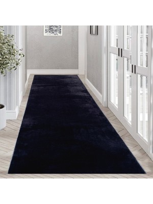 Payidar Yıkanabilir Kaymaz Taban Post Peluş 4011 Siyah Kesme Yolluk Halı 150 x 125 cm