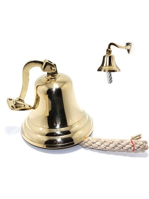 Captain Parlak Gerçek Pirinç Denizci Duvar Çanı 17.5cm