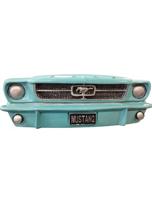 Alin Sanat Heykel Turkuaz Ford Mustang Duvar Heykeli-Polyester