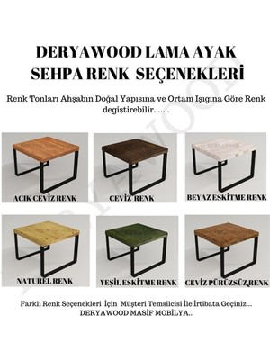 Deryawood Masif Ahşap Cedrus Ofis Sehpa