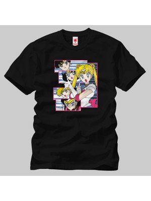 Built By Crazy Sailor Moon Collage Unisex Tişört