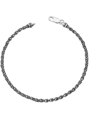 925 Gümüş Gümüş Oksitli Arnavut Zincir Bileklik