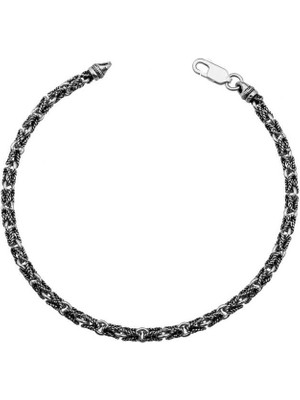 925 Gümüş Gümüş 4mm Kral Zincir Bileklik