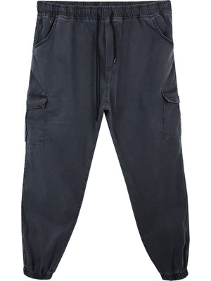Maruf Shop Kargo Cepli Büyük Beden Erkek Jogger Pantolon Antrasit Lastikli Paça Tasarımı