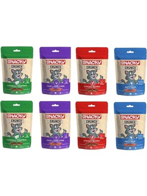 Snacky Crunch 4 Çeşit Karma Kedi Ödülü 60 Gr. X 8 Adet