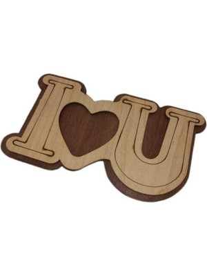 Özcan Tasarım Ahşap I Love You Magnet - Aşk Magnet - Kalp Magnet ( 10 Adet )