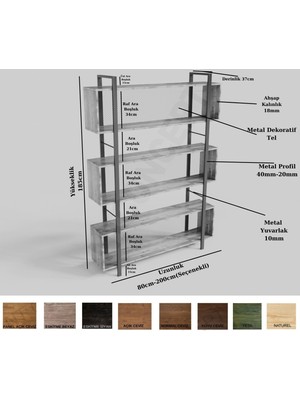 Ntconcept Tora Masif Ağaç Kitaplık-Vitrin(En 160CM)