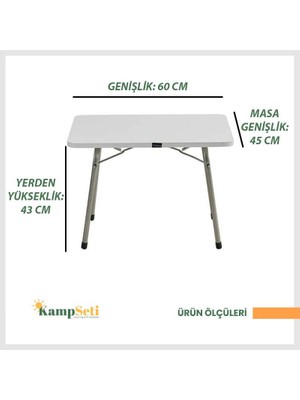 Kampseti 2 Adet Katlanır Kamp Sandalyesi ve Masa Seti-Taşınabilir Piknik Bahçe Sandalyesi-Masası