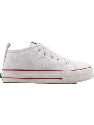 Benetton Beyaz  Çocuk Keten Lastikli Sneaker Bn 30771