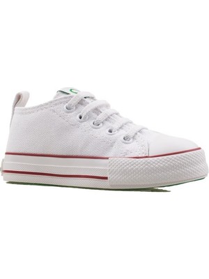 Benetton Beyaz  Çocuk Keten Lastikli Sneaker Bn 30771