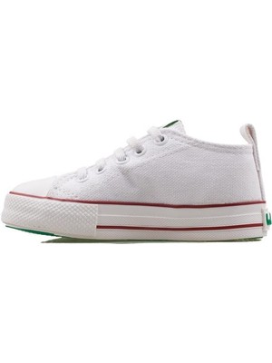 Benetton Beyaz  Çocuk Keten Lastikli Sneaker Bn 30771