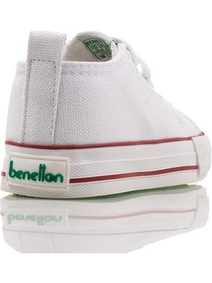 Benetton Beyaz  Çocuk Keten Lastikli Sneaker Bn 30771