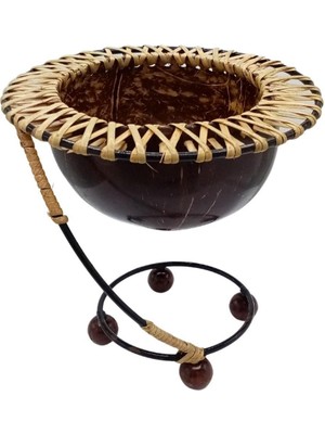 Dünyadan Hediyeler Hindistan Cevizi Şekerlik Spiral Coconut Metal Ayaklı Coconat Kase No.2