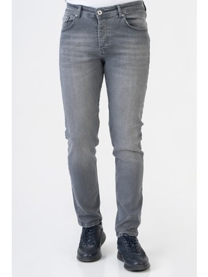 White Stone Almería J004 Slim Fit 5 Cep Pamuklu Likralı Jean Pantolon Grey