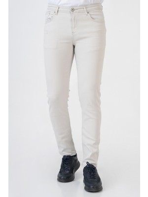 White Stone Cádiz K008 Keten Slim Fit 5 Cep Pamuklu Jean Pantolon A.gri