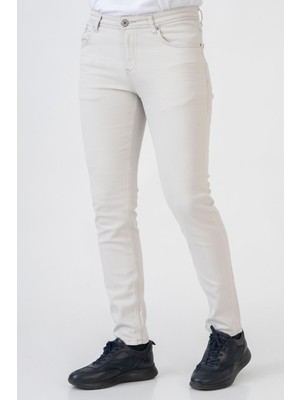 White Stone Cádiz K008 Keten Slim Fit 5 Cep Pamuklu Jean Pantolon A.gri