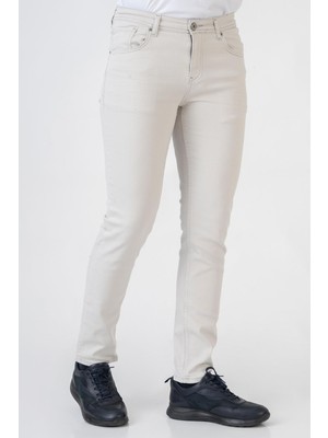 White Stone Cádiz K008 Keten Slim Fit 5 Cep Pamuklu Jean Pantolon A.gri