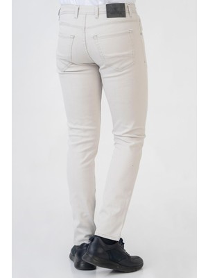 White Stone Cádiz K008 Keten Slim Fit 5 Cep Pamuklu Jean Pantolon A.gri