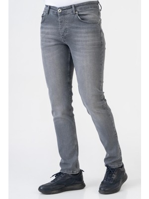 White Stone Almería J004 Slim Fit 5 Cep Pamuklu Likralı Jean Pantolon Grey