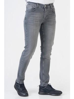 White Stone Almería J004 Slim Fit 5 Cep Pamuklu Likralı Jean Pantolon Grey