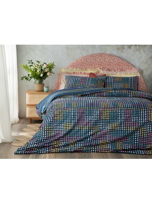 English Home Daisy Patch Pamuklu Tek Kişilik Nevresim Setı 160 x 220 cm Lacivert