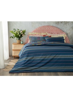English Home Daisy Patch Pamuklu Tek Kişilik Nevresim Setı 160 x 220 cm Lacivert
