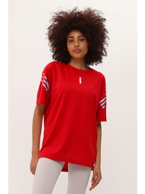 Genıus Store Kadın Spor Tişört Baskılı Fitness, Antrenman Fit