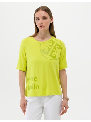 Pierre Cardin Kadın Yeşil Comfort Fit T-Shirt 50263377-VR232