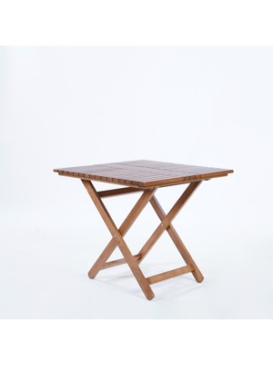 Cms Sandalye Ahşap Katlanır Izgaralı Masif Masa 80X80