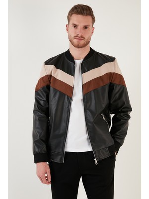 Buratti Slim Fit Renk Bloklu Kolej Yaka Bomber Mont Erkek Mont 5718909