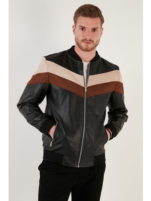 Buratti Slim Fit Renk Bloklu Kolej Yaka Bomber Mont Erkek Mont 5718909