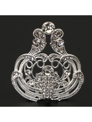 Bawei Clear Diamond Mini Crown Tiara Gelin Nedime Düğün Prom Saç Takı Gümüş (Yurt Dışından)