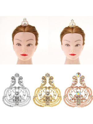 Bawei Clear Diamond Mini Crown Tiara Gelin Nedime Düğün Prom Saç Takı Gümüş (Yurt Dışından)