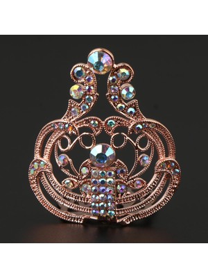 Bawei Clear Diamond Mini Crown Tiara Gelin Nedime Düğün Prom Saç Takı Gül Altın (Yurt Dışından)