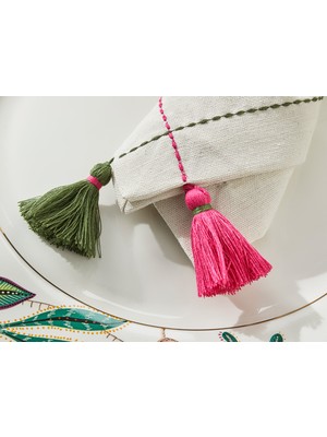 English Home Tassel Polyester 2'li Misafir Peçetesi 40 x 40 cm Krem