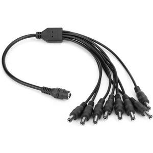 BK Teknoloji Dc Güç Bölücü 1 Dişi 8 Erkek 5.5mm x 2.1mm Y Adaptör Kablosu Cctv Kamera-Şerit LED