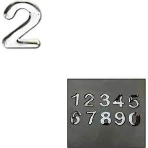 No-2 Yapışkanlı Kapı Numarası Krom