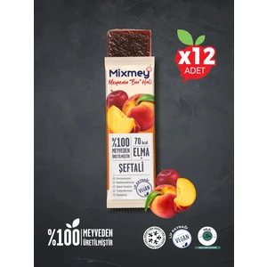Şeftali Meyve Bar 12 Adet | Vegan, Glutensiz Sağlıklı Atıştırmalık - 20gr X 12 Adet