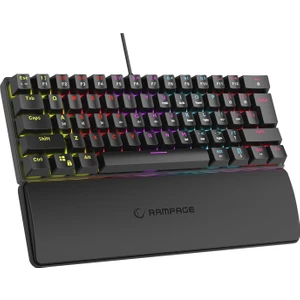 PLOWER K60 Siyah Ingilizce Q Klavye English Gaming Oyuncu Klavye Bilek Destekli Blue Switch