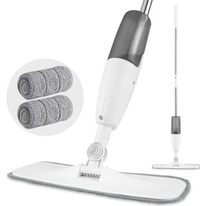 360 Derece Dönen Su Püskürtmeli Sprey Mop Paspas + 1 Yedek Mikrofiber Mop (Yui Türkiye Garantili)