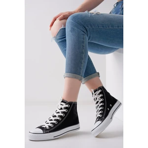 Cihan Shoes Keten Siyah Spor Ayakkabı Konvers