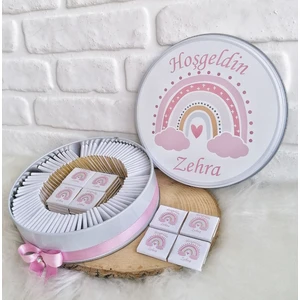 Bunnyball Chocolate 80 Adet Isme Özel Gökkuşağı Temalı Kız Bebek Çikolata