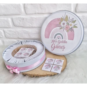 Bunnyball Chocolate 100 Adet Isme Özel Çiçekli Gökkuşağı Kız Bebek Çikolata
