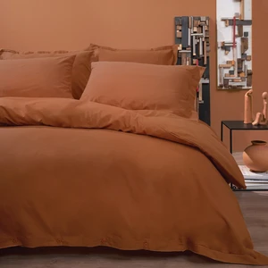 Bedding Plain Tek Kişilik Ranforce Yıkamalı Nevresim Takımı - Kiremit