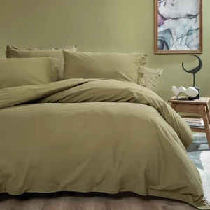 Plain Çift Kişilik Xl Ranforce Yıkamalı Nevresim Takımı - Yeşil