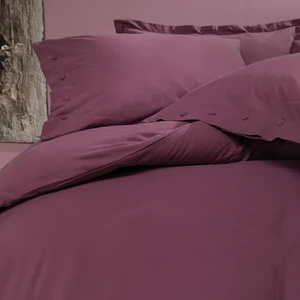 Plain Çift Kişilik Xl Ranforce Yıkamalı Nevresim Takımı - Mürdüm