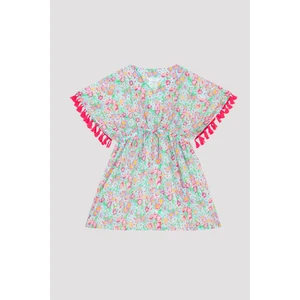 Kız Çocuk Çiçek Desenli Kaftan