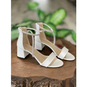 Pierre Cardin Kadın Pierre Cardin Taşlı Beyaz Topuklu Sandalet